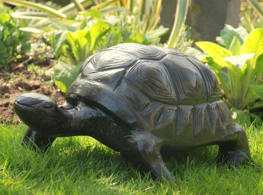 STATUES & SCULPTURES Tortoise Bronze Metal Garden Ornament Clearance