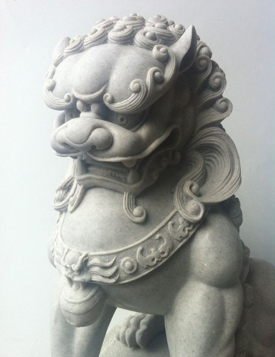 STATUES & SCULPTURES Foo Dogs 76Cm Granite Chinese Garden Statues Hot