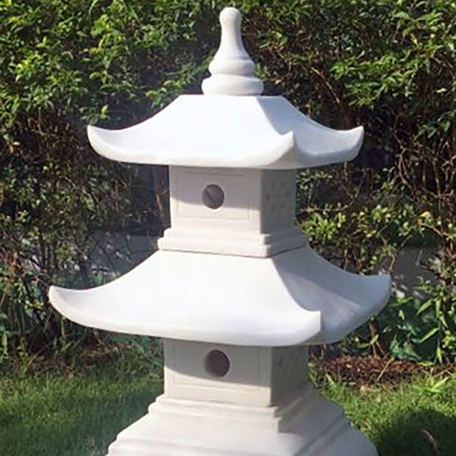 STATUES & SCULPTURES Two Tier Japanese Pagoda Lantern Marble Garden Ornament Wholesale