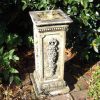 STATUES & SCULPTURES Floral Brass Stone Garden Sundial New